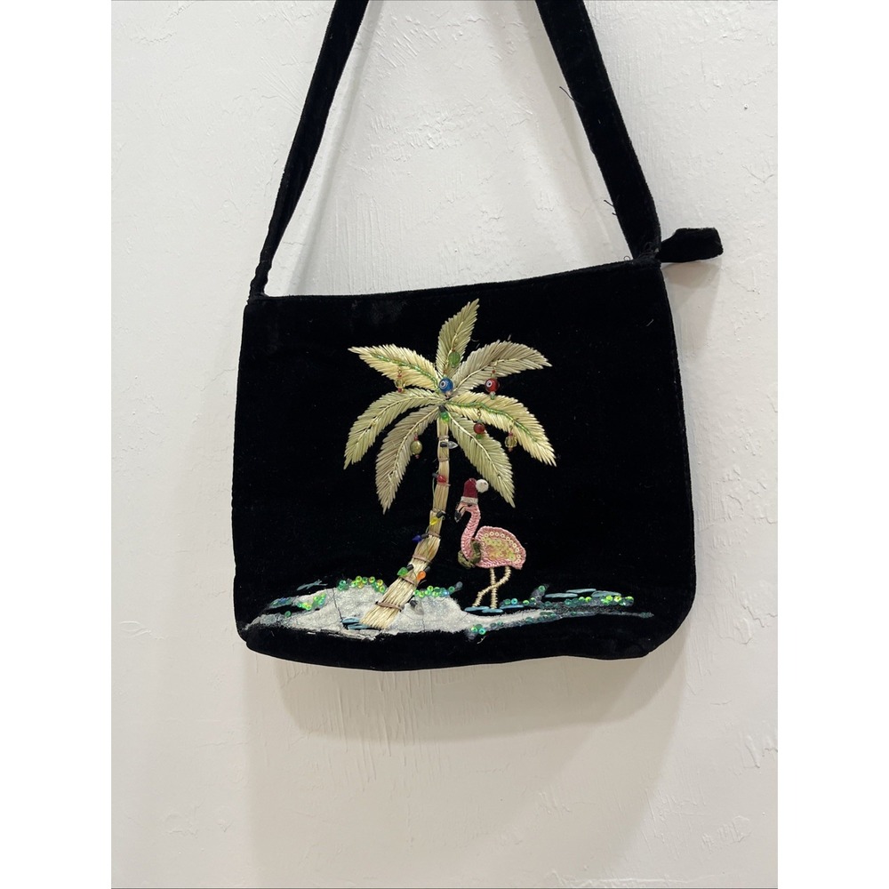 Cappelli Straworld Crossbody Bag Womens Medium Black Good Holiday Flamingo Palm
